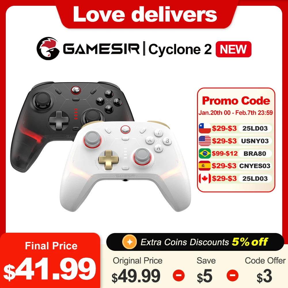 Gamesir Cyclone 2 Pro Nintendo Switch Wireless Gaming Controller RGB Gamepad for Switch PC Android Ios New MAG-RES TMR Joysticks