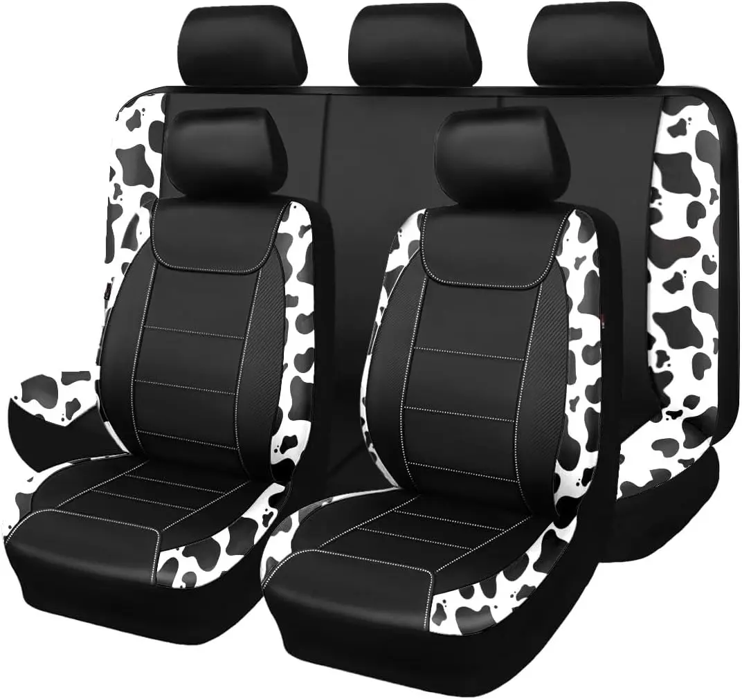 

Universal Waterproof Car Seat Covers Set with Carbon Fiber Design, Fits Most Vehicles (8-Piece Full Set)