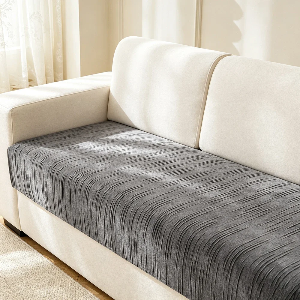 Chenille Sofa Cushion Non-Slip Soft Breathable Couch Slipcover Anti-scratch Washable for Modern Living Room Furniture Protector