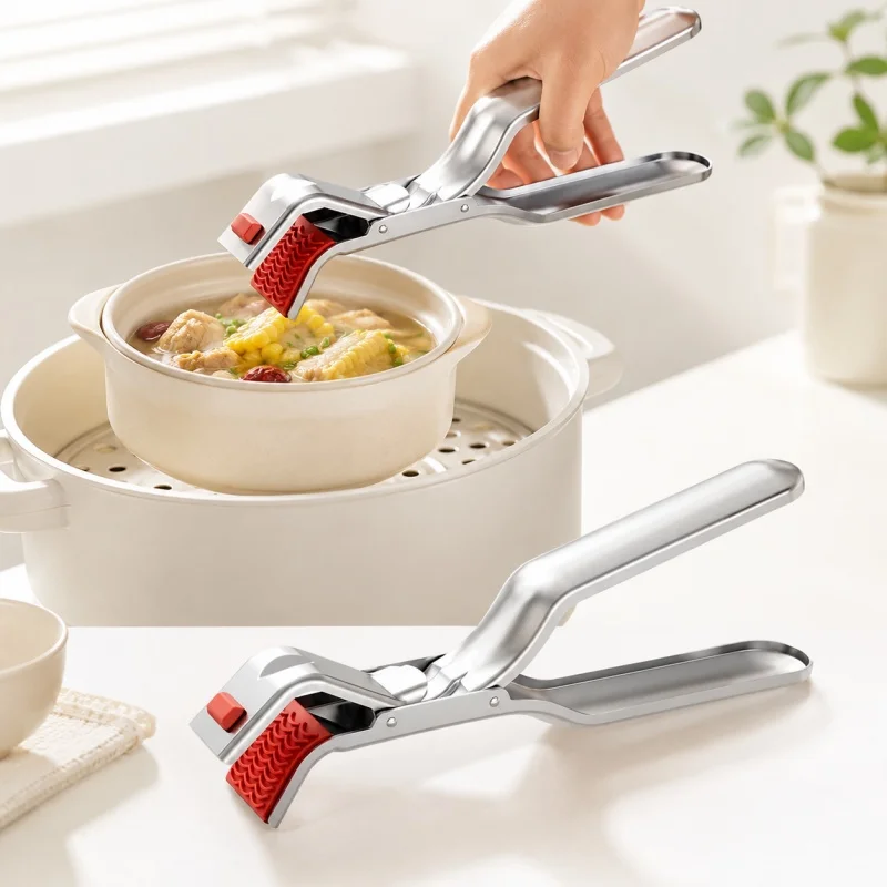 1pcs Stainless Steel Hot Plate Clamp Anti-scalding Bowl Clamp Tool Microwave Oven Toaster Air Fryer Oven Anti-scalding Clip