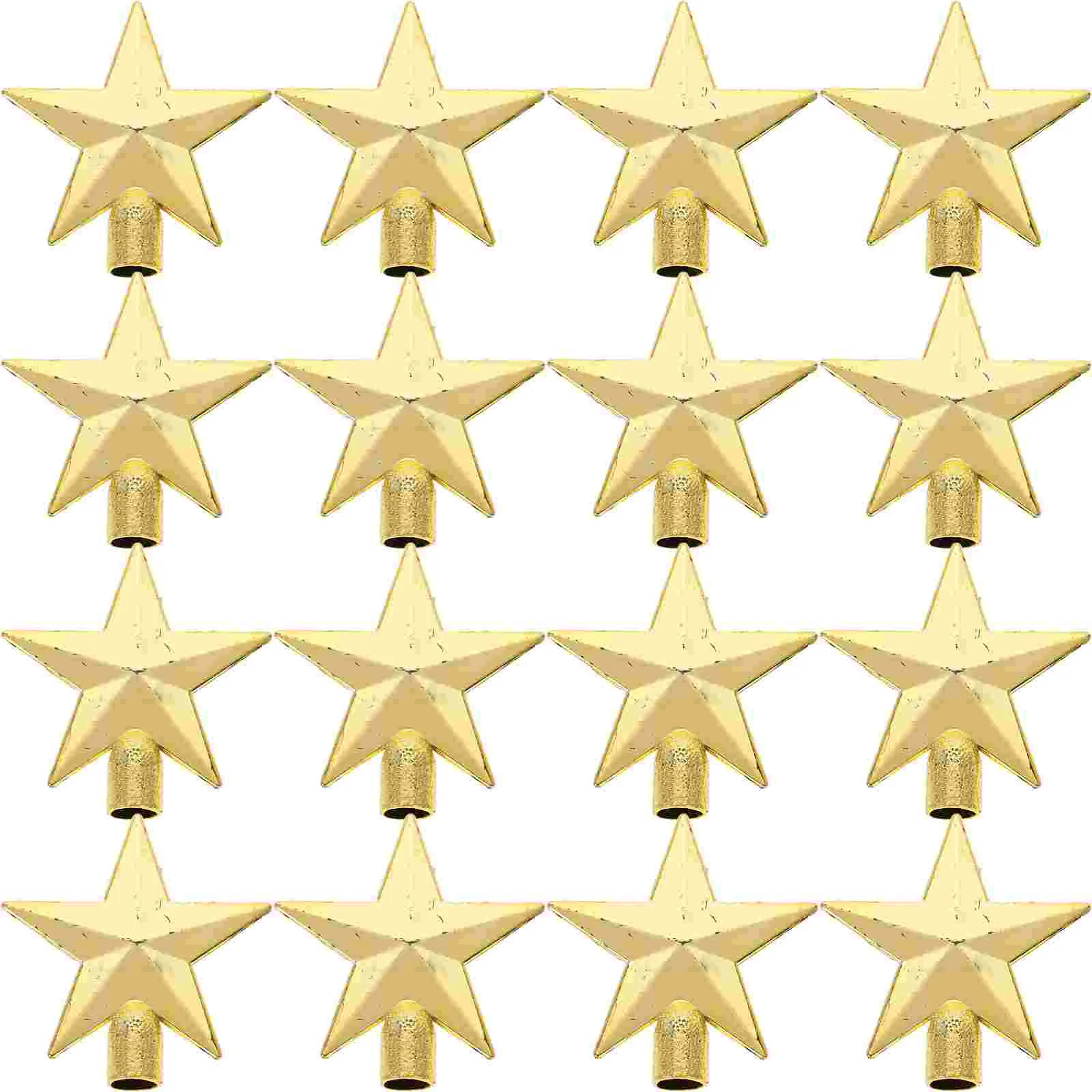 20 Pcs Mini Christmas Tree Top Star Outdoor Decor Vintage Home Ornament Decoration Set Small Topper Plastic Father Xmas