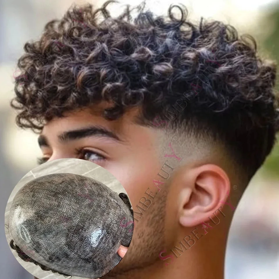 

Мужской парик из натуральных афро-волос 15-18 мм, с естественной линией роста волос, прочной тонкой полиуретановой основой, полностью инжекционный, незаметный