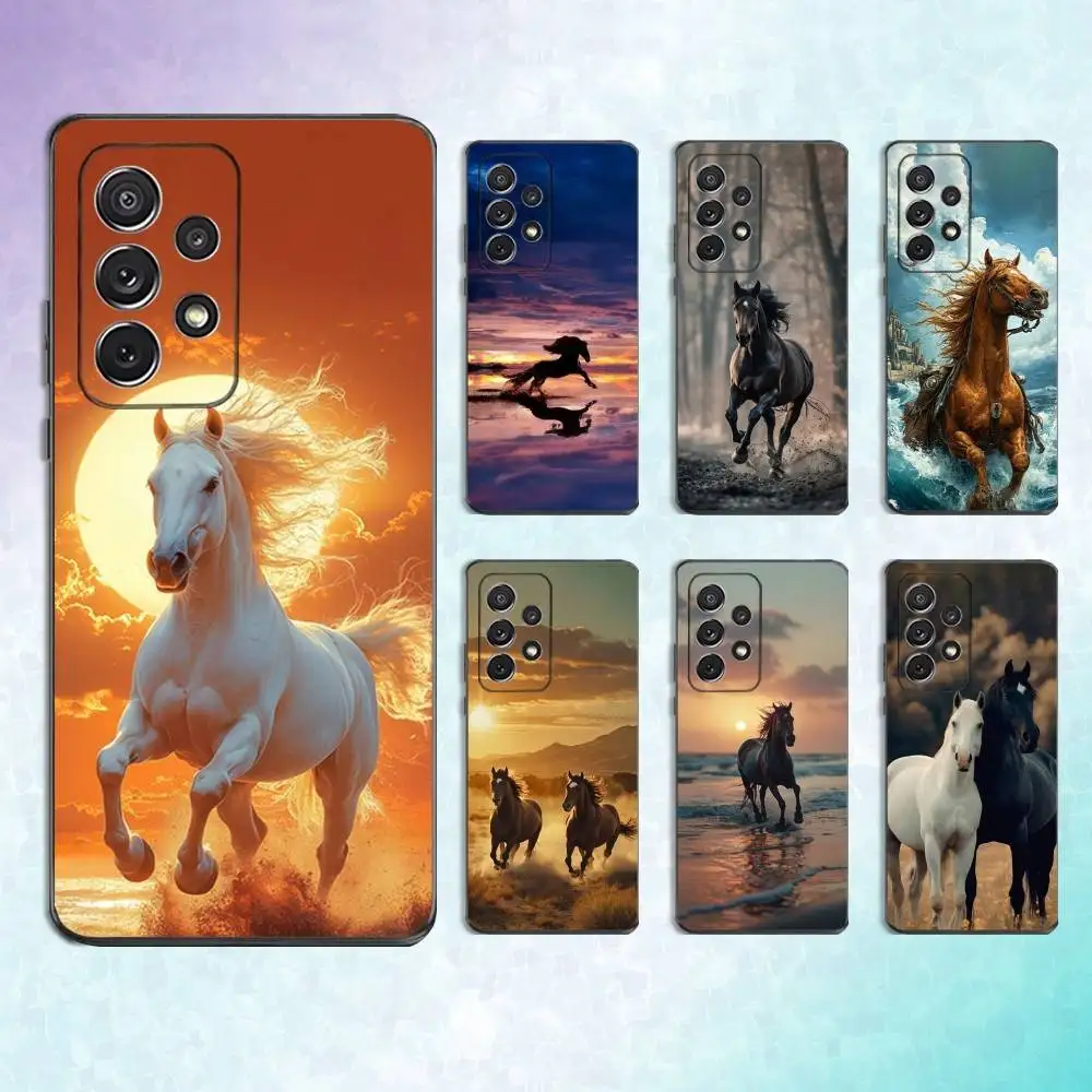 

Art Galloping Horse Phone Case For Samsung S25,S24,S23,S22,S21,S20,S10,Ultra,Plus,Lite,FE,Soft Silicone Black Cover