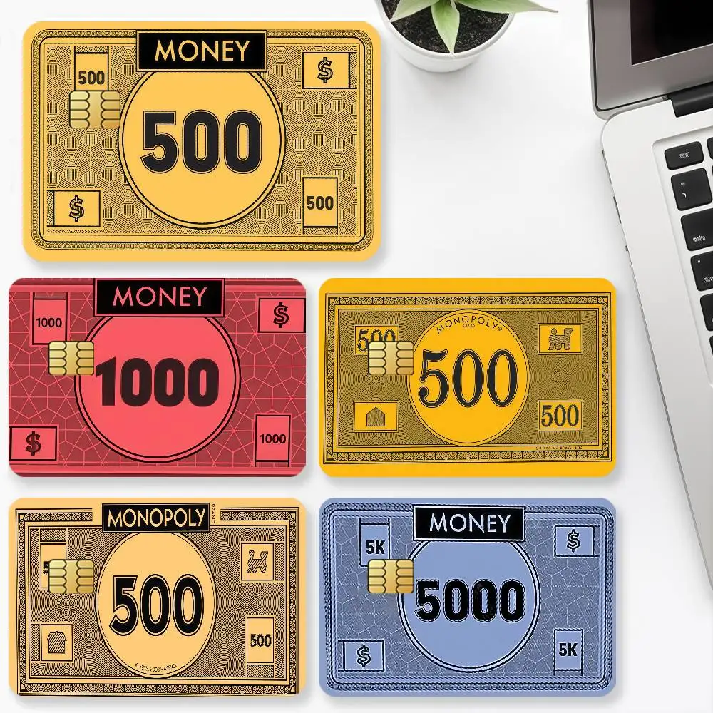 Dollars Money Credit Card for Bank Debit Decorative Protection 4PCS Anti-scratch Waterproof Stickers Bus Subway Library