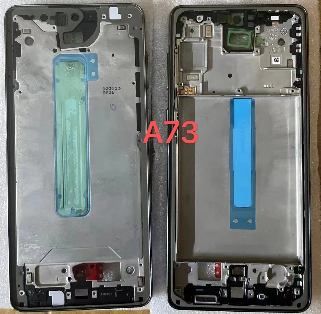 For Samsung Galaxy A73 5G SM-A736 LCD Front Frame Bezel Middle Frame Housing  Chassis With Button Plate Panel Smartphone Parts