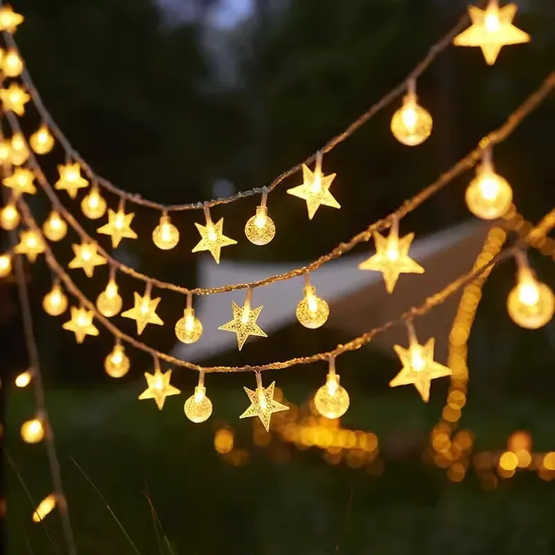 Star String Lights Battery in Fairy String Lights Waterproof Extendable for Indoor Outdoor Wedding Party Decoration