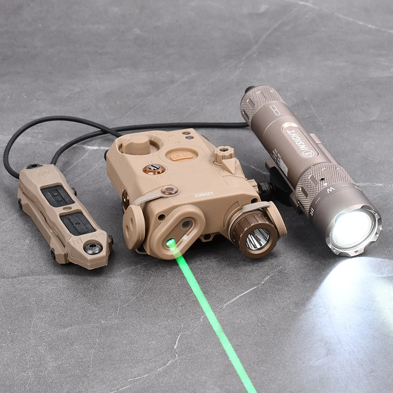 Wadsn-Tactical Laser Vermelho Verde com IR LED Lanterna, Base de dobramento, PEQ 15, 20mm, Caça Ferroviária, Airsoft Light, WMX200