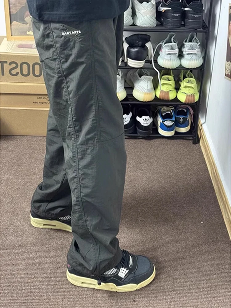

ay Qui Dry Work Trousers Men's Summer American Outdoor Paratrooper Nylon Climbing Fce Pants Faionable Casual Pants