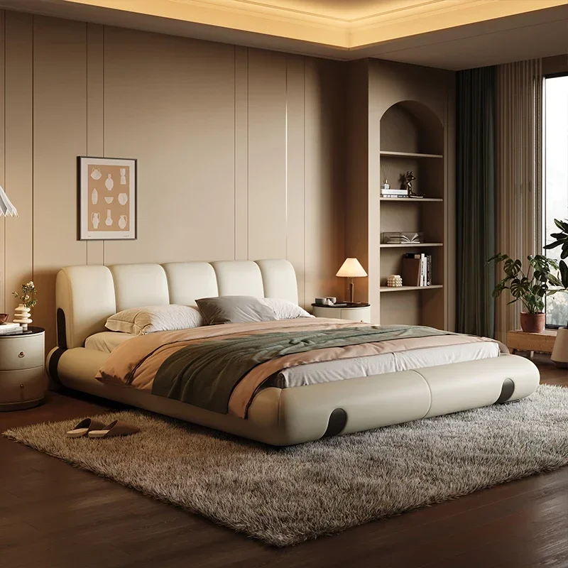 Pretty Headboard Frame Double Bed Contact Leather Queen Living Room Double Bed Luxury Modern Cama Matrimonial Bedroom Furniture