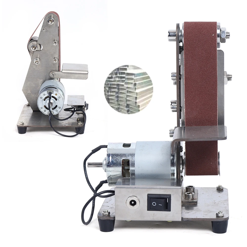 Mini Electric Abrasive Belt Machine With Power Supply DIY Polishing Machine Grinding Machine Fixed Angle Sharpening Machine