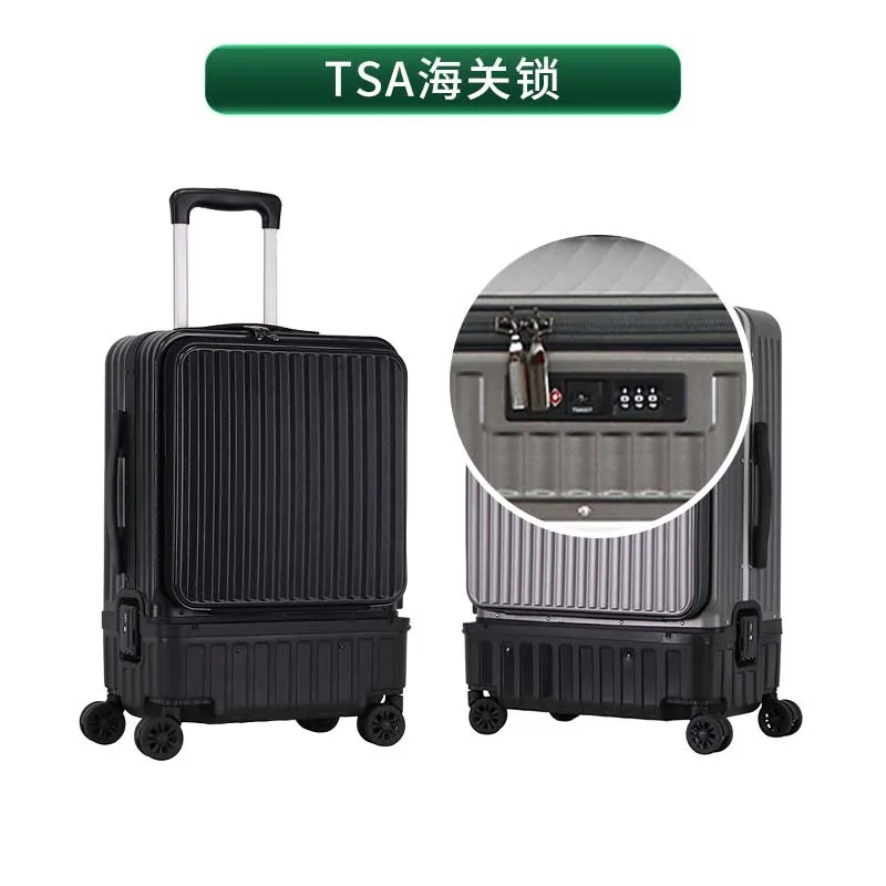 フロントオープンカバー搭載の搭乗ケース、静音ユニバーサルホイールトロリーケース、多機能分割型