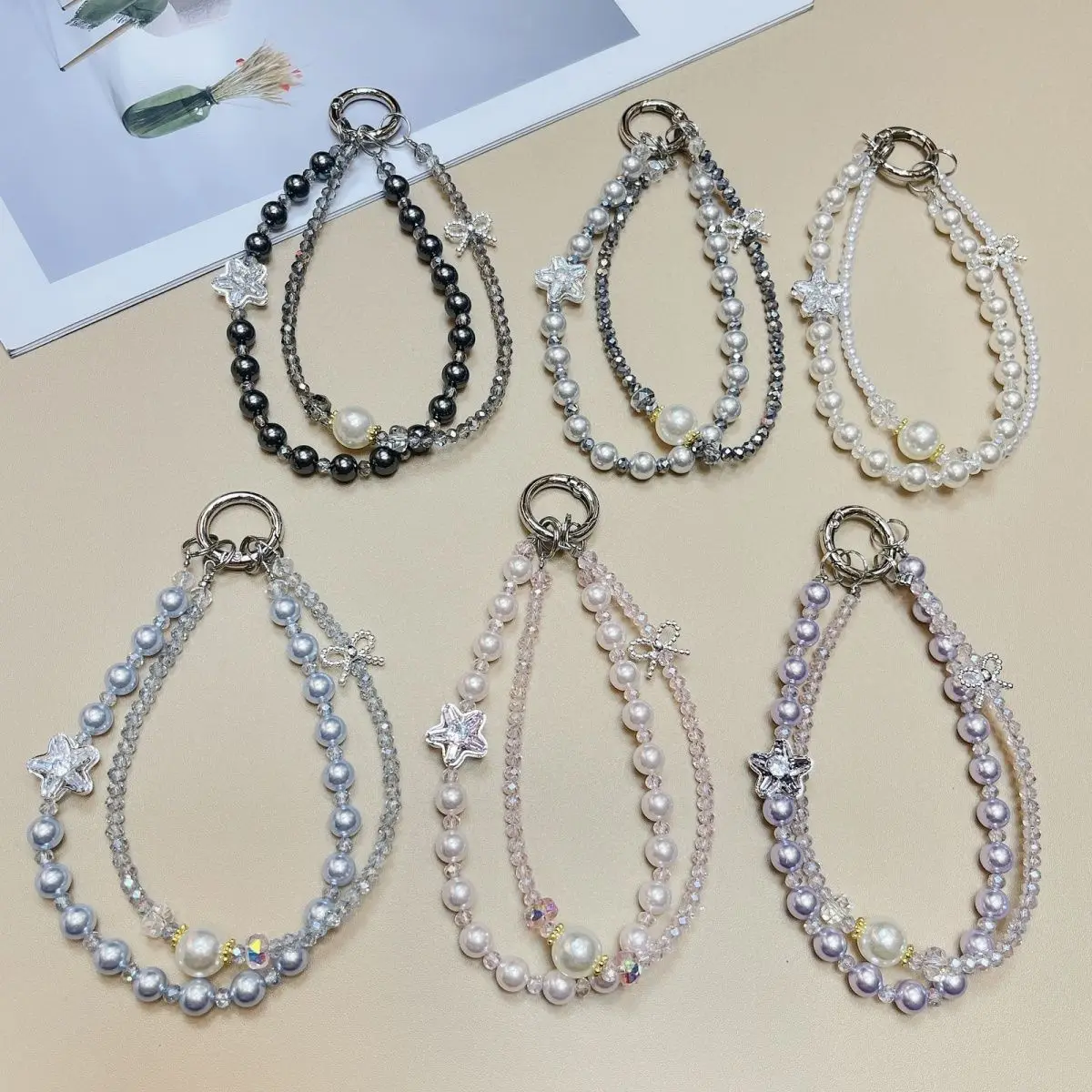 

Ins Стиль Advanced Rhinestone Pearl Ins Кристалл Мобильный телефон Модная цепочка Подвеска из бисера Брелок Сумка Подвесная цепочка Подвесная веревка