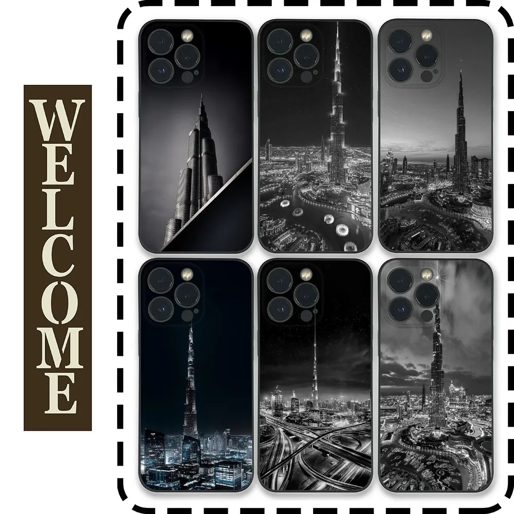 Dubai Night View Phone Case for Samsung Galaxy S24 Ultra S22 S23 Ultra S21 S20 5G Protective Silicone TPU Funda