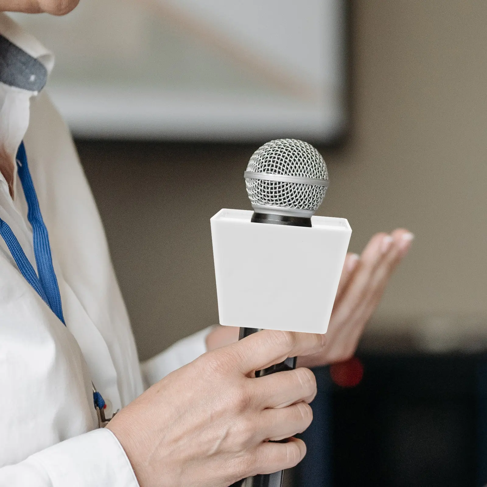 

Microphone Flag Station Foam Plastic Stable Portable Wireless Mic Flag Cover Interview Singing Ktv Family Gathering