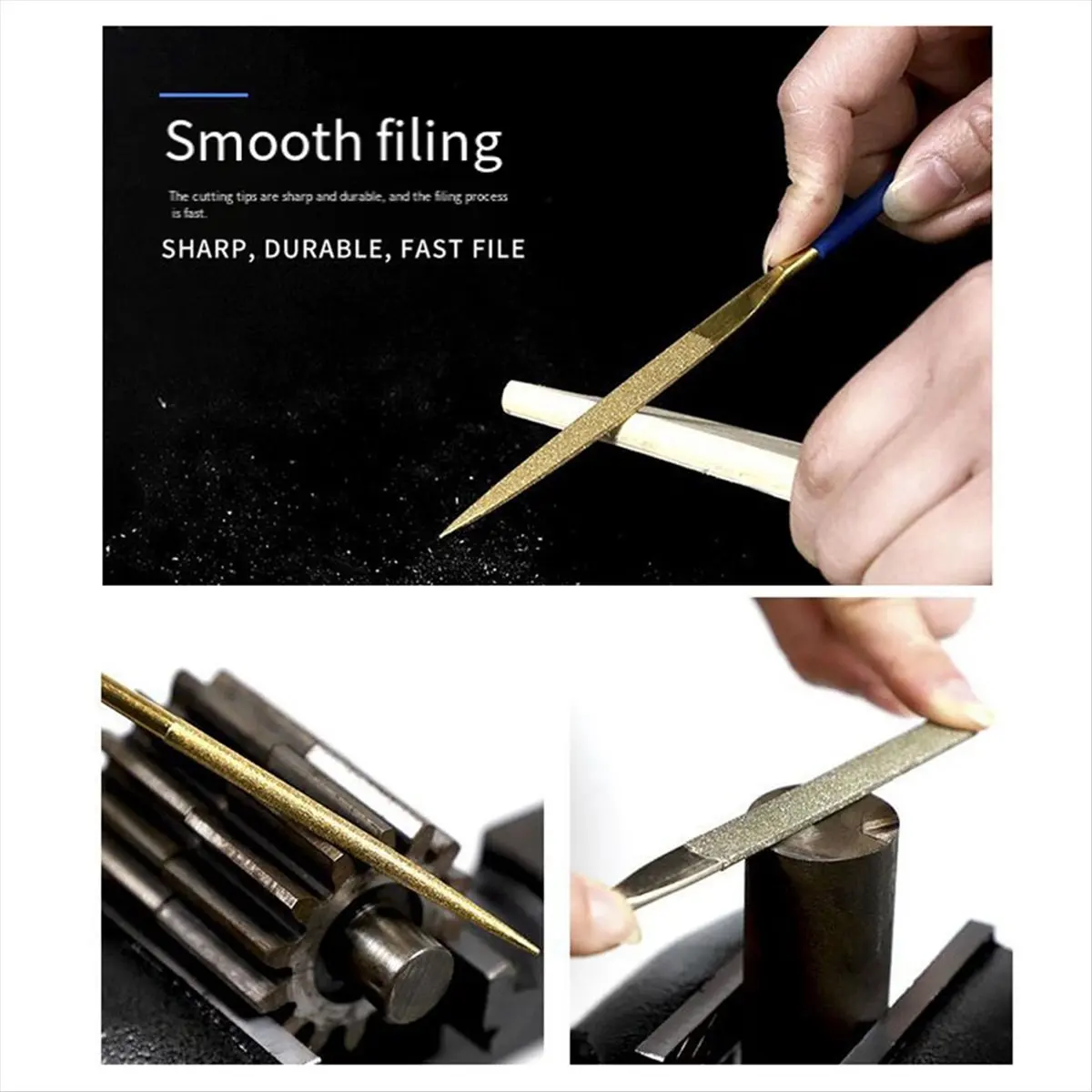 Budget-Friendly-10-in-1 Needle Files Set, ABS Anti-Slip Grip Handles, High-Carbon Alloy Steel, Filing & Shaping Tools
