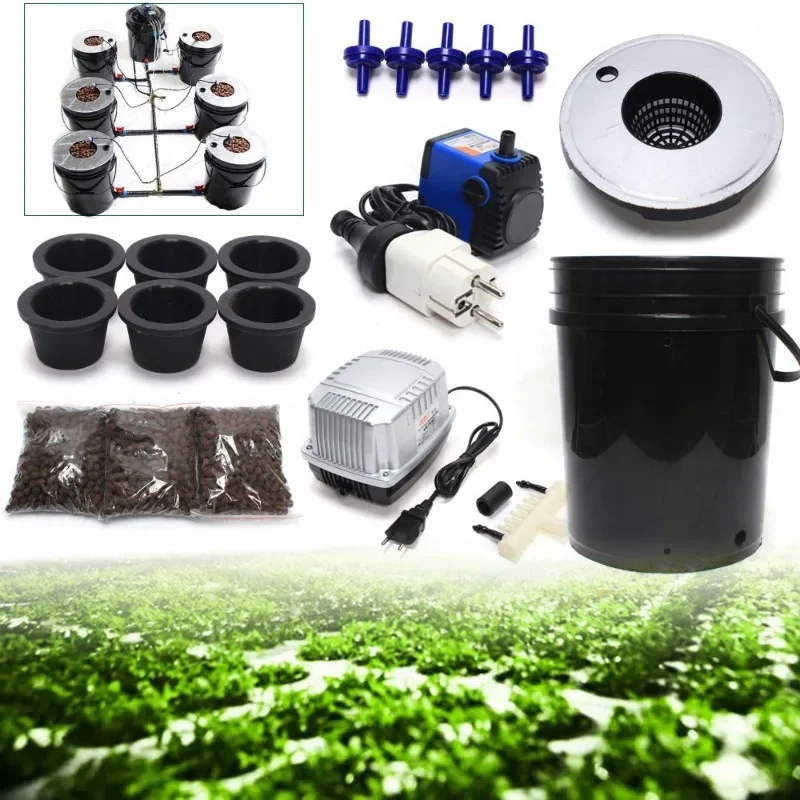 Hydroponic System Grow Kit 20 L x 7 Bucket Indoor Hydroponic Pot Hydroponic Propagation System DWC Hydroponic System Set