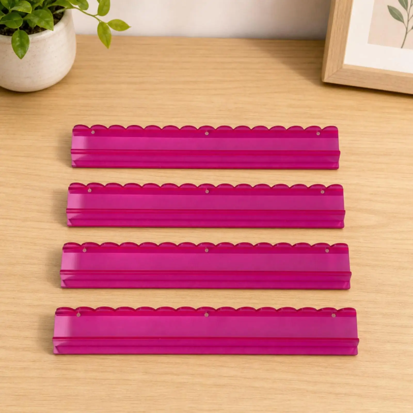 Acrylic Mahjong Tile Pusher Rack for Tabletop Game Night Clear Pink Holder for Mahjong Set Tiles Up to 50 Mm