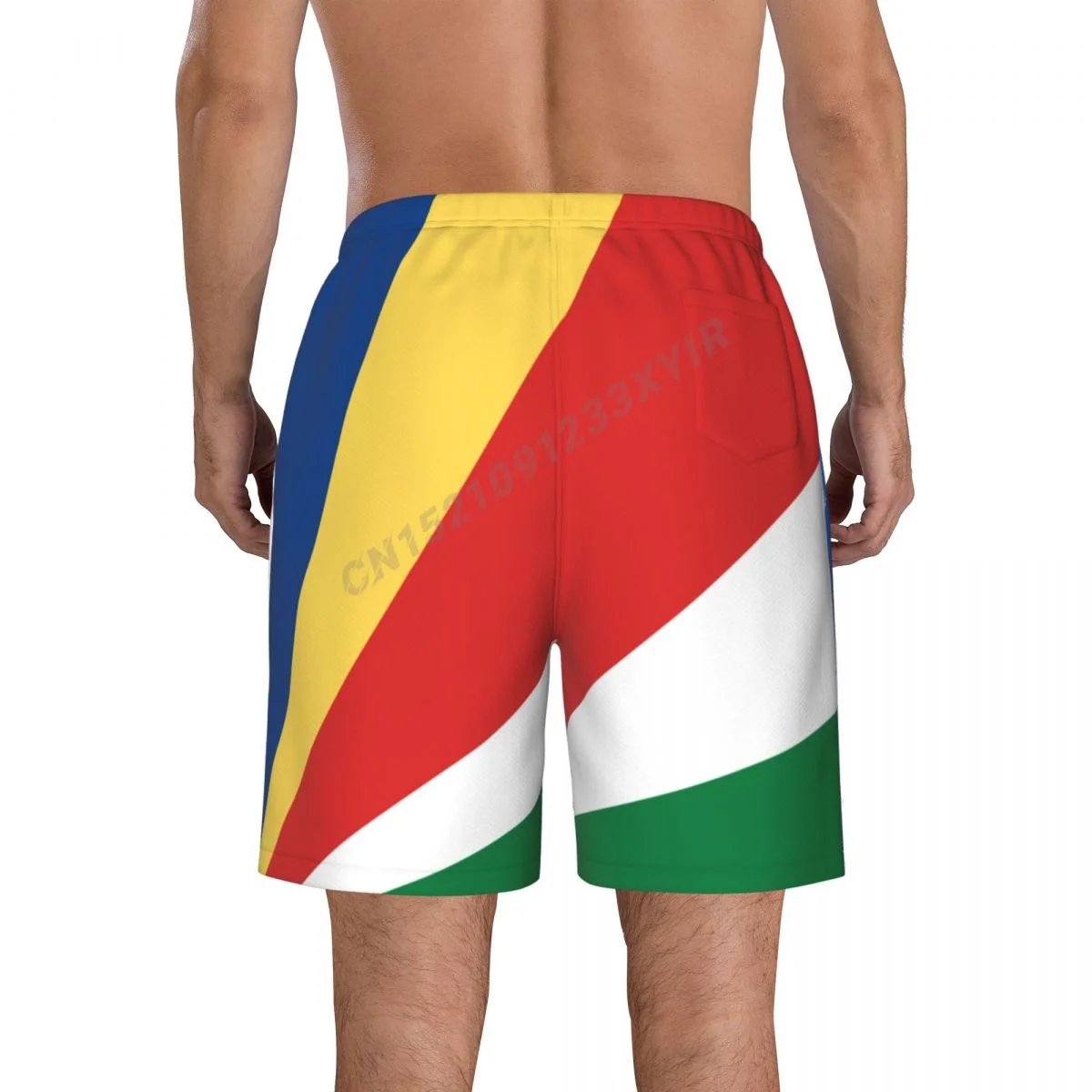 Summer Men's Seychelles Flag Beach Pants Shorts Surfing M-2XL Polyester Swimwear Running