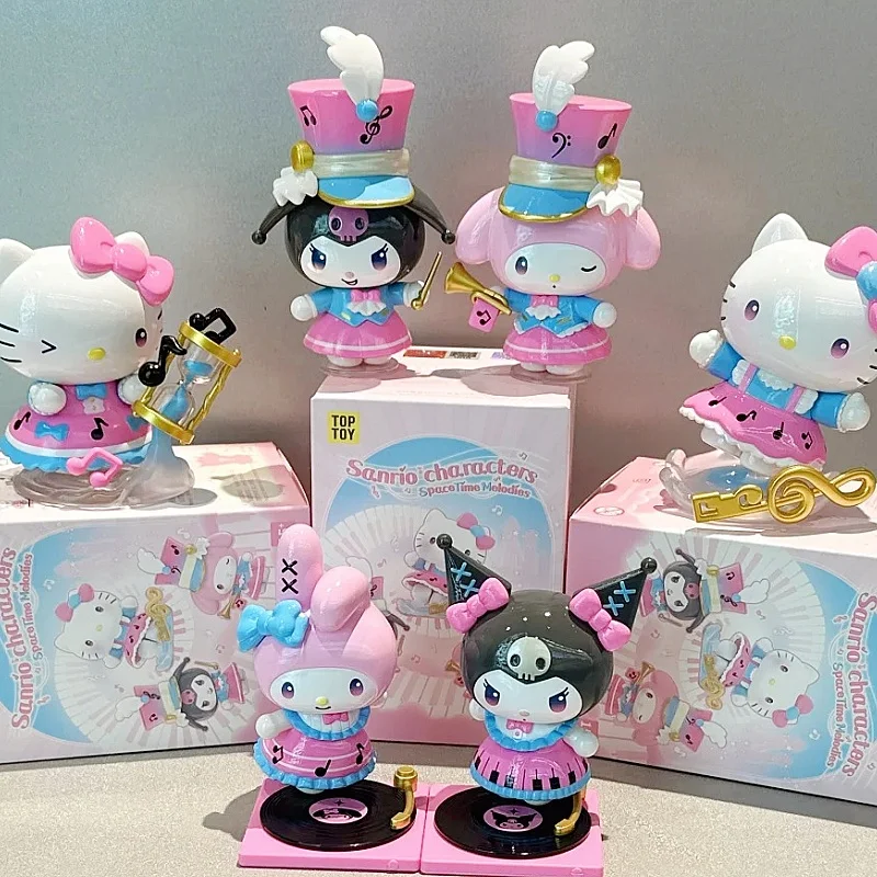 

Подлинная серия Sanrio Kuromi Hellokitty My Melody Family Time And Space Symphony, слепая коробка, аниме-фигурка, модель, настольные игрушки, подарок