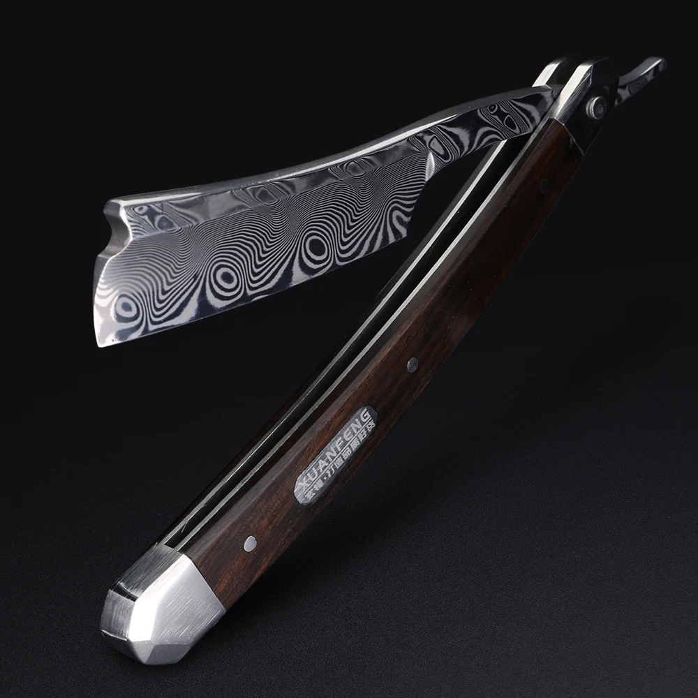 XUANFENG Damascus steel folding razor Hard steel 110 layer high hardness sharp straight razor