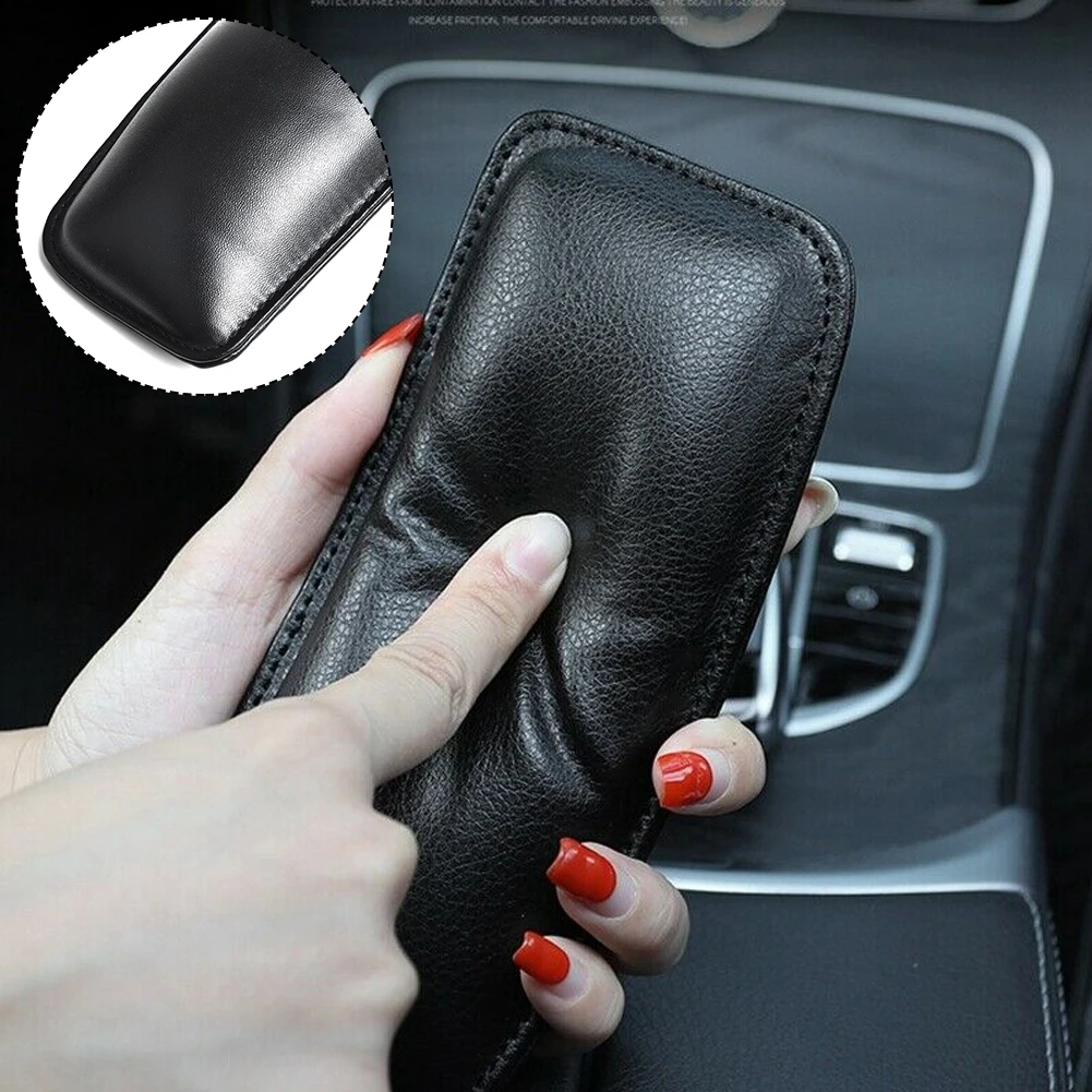 

1pc Car Mats Leather Leg Cushion Knee Pad Pillow Thigh Support Seat Door Armrest 180mmx80mmx28mm PU Leather Sponge Black Paste