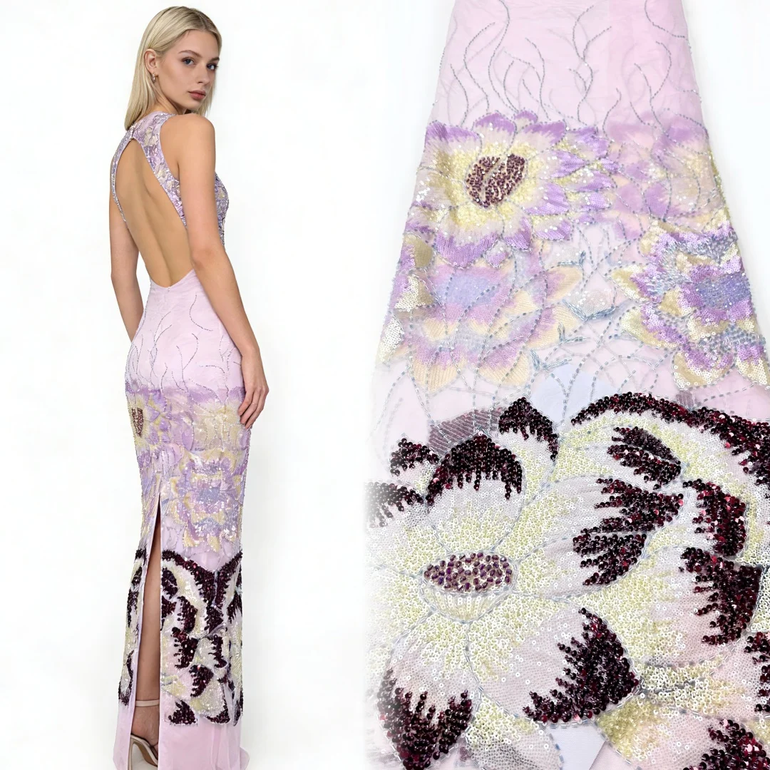 

Роскошное африканское кружево с французской сеткой, бисером, вышивкой и пайетками, африканская нигерийская кружевная ткань для свадебных платьев для женщин