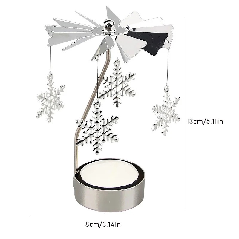 Metal Candlesticks For Candles Modern Room Decor Silver Carousel Candle Tea Light Holder Damper Home Decoration Valentine\'s Gift
