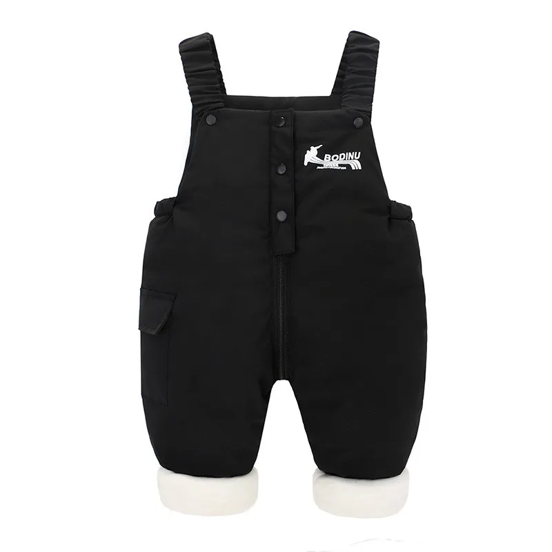 Girls Boys Warm Overalls 2023 Winter Children Thick Pants Baby Girl Jumpsuit For 1-4 Years High Quality Kids Ski Down Overalls