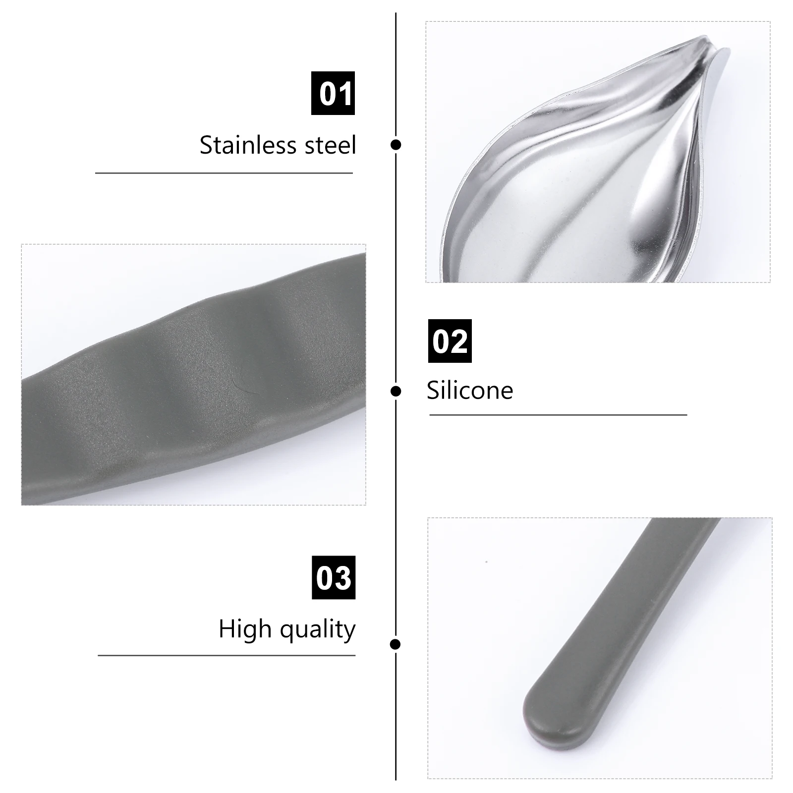 

4 Pcs Stainless Steel Decorating Spoons Curved Handle for Cake Baking Coffee Sauce Dispensing Kitchen Tools Culinary Accessories