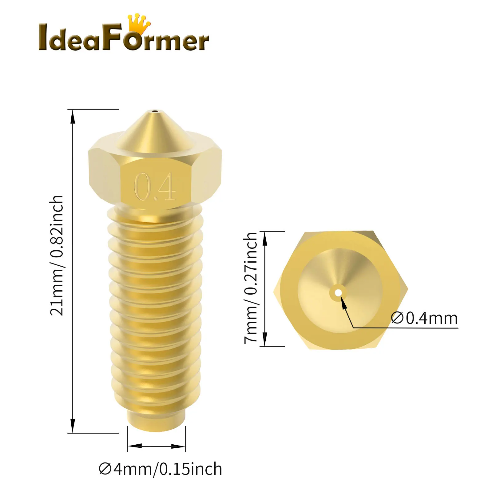 For Anycubic Kobra 2/Kobra2 Pro/Kobra2 Max/Plus Volcano 0.4/0.6/0.8/1.0mm Brass Nozzles 1.75mm Filament 3D Printer Accessories