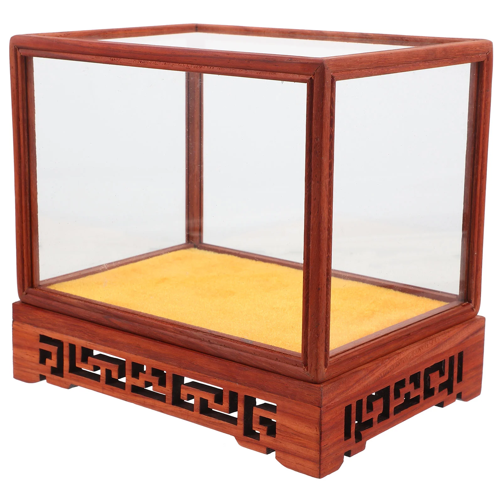 

Витрина-купол из стекла на деревянной основе, пылезащитный бокс для хранения, декор для дома, подставка для фигурок, футляр для моделей, настольная витрина