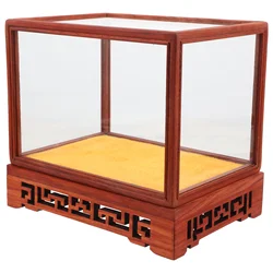 Wood Base Glass Dome Display Case Dust Proof Storage Box Home Decor Figurine Holder Craft Model Case Desktop Showcase