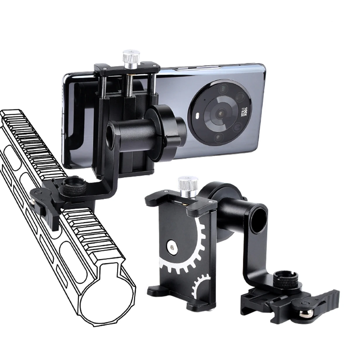 

Tactical Fishbone Phone Holder for 20mm Rail Outdoor Scout CS Airsoft Shooting Gear for WarGame Cphotography Ompetitive Live