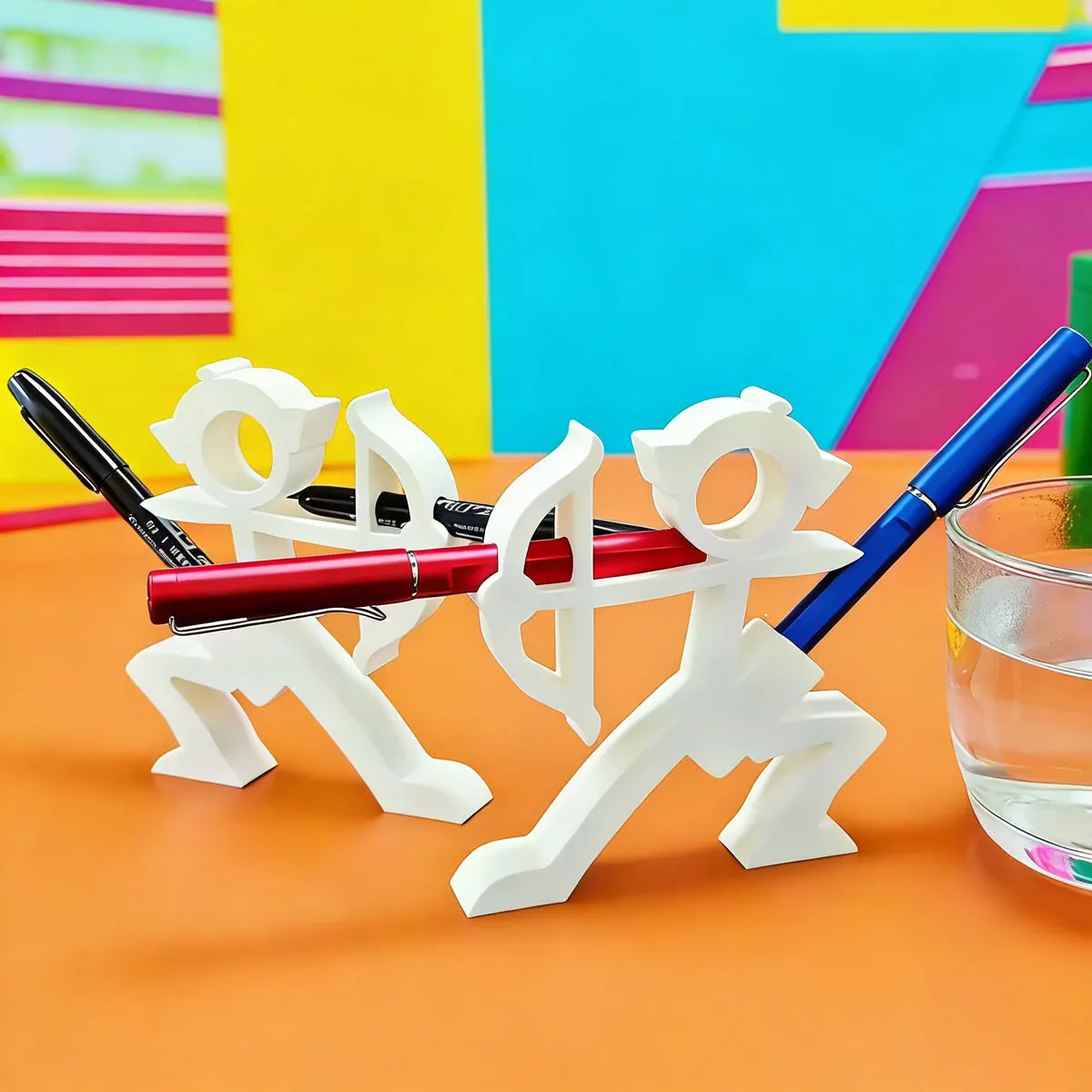 3D-Gedruckter Bogenschützen-Stifthalter, Multifunktionaler Schreibtisch-Aufbewahrungsständer, Personalisierte Dekoration für Büro und Arbeitszimmer