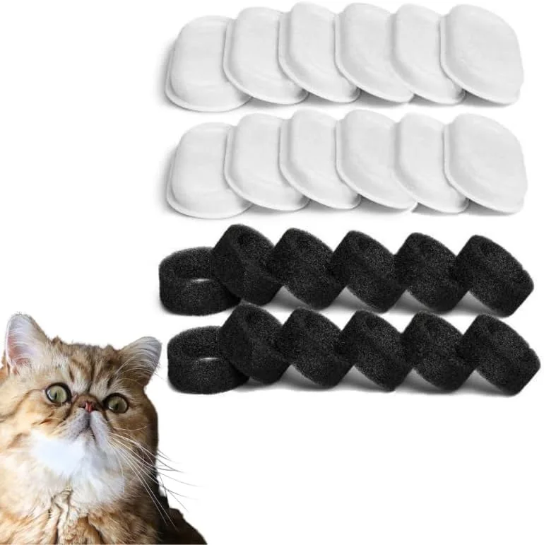 

6 Sets Filter Pet Water Dispenser Element Non-woven Fabric Cat Drinking Fountain