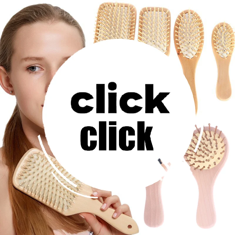 

Деревянная расческа с подушкой безопасности, массажная расческа для волос, расческа для всех типов волос, антистатическая расческа и массажер для кожи головы, ИК-дизайн подушки для распутывания волос