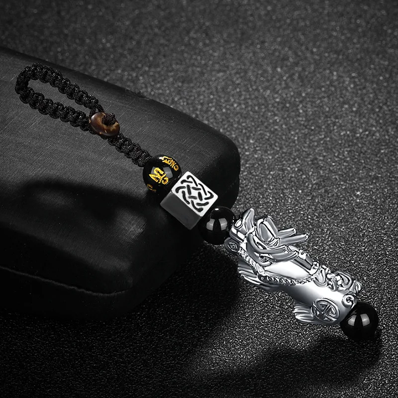 موضة Pixiu قلادة المفاتيح مطلية بالذهب درجة الحرارة التلوين تغيير سحر فنغ شوي بيياو مفتاح سلسلة الملحقات #5