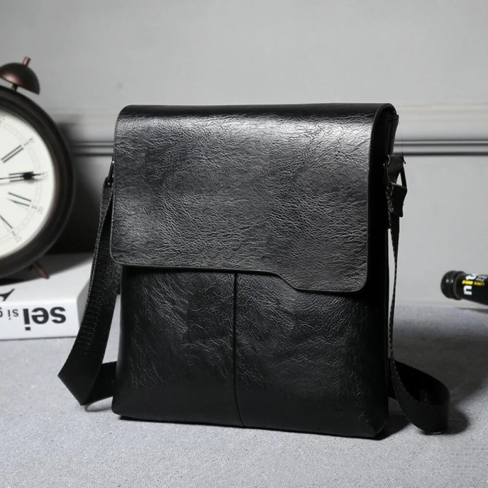 Simple Fashion Shoulder Bag Soft Leather Casual Crossbody with Same Wallet 10 inch Tablet Large Capacity Messenger Bag