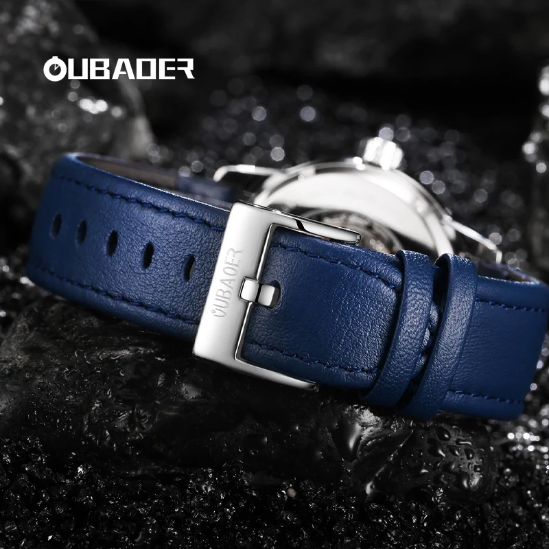 OUBAOER NEW Men\'s Automatic Mechanical Wristwatch Fashion Hollow Dial Business Waterproof Sport Watch for Men Relogio Masculino