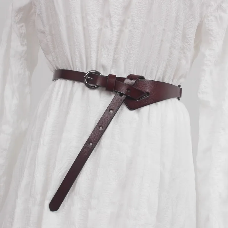 الرجال النساء خمر الأسود بولي Leather الجلود مشد الإناث Cummerbund معطف حزام فستان Decration حزام ضيق J1747