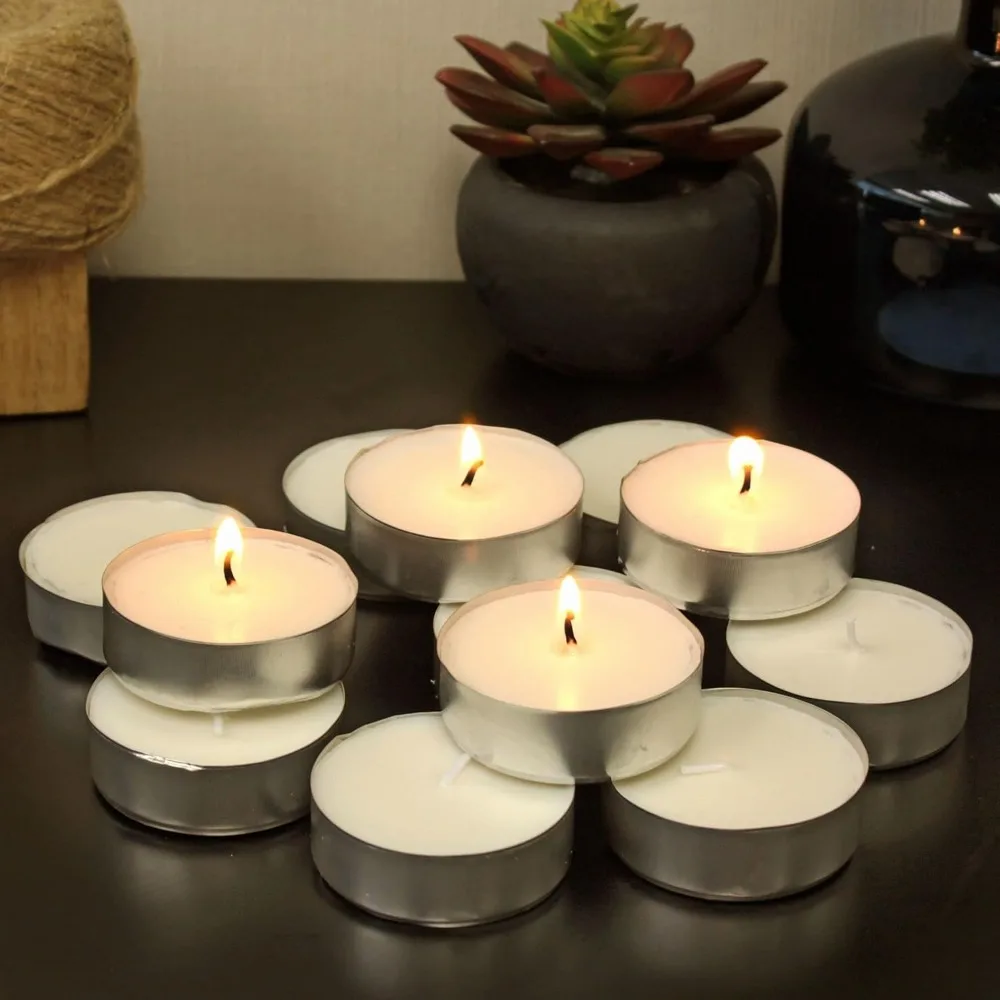 20 Unscented Mega Oversized Tea Light Candles with 9 Hour Extended Burn Time (Pack of 14, 280 Count Total) Home & Garden