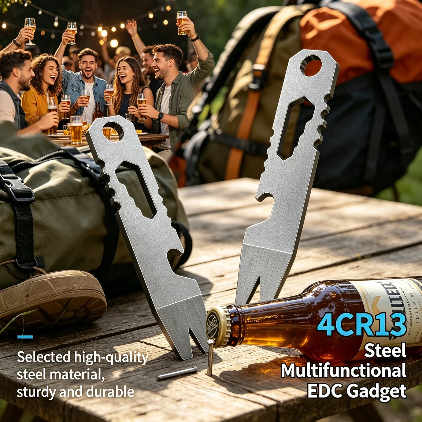 Stainless Steel EDC Pry Bar | Multi-Tool with Hex Wrench & Opener | Portable Engineer & Outdoor Emergency Kit