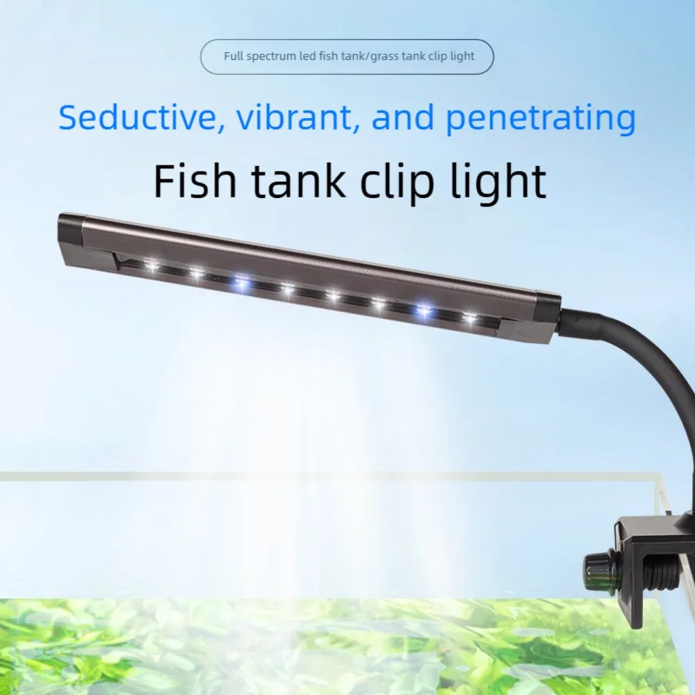 

Mini LED Fish Tank Clip Light, Splash-proof Aquatic Planted Tank Light, 3 Color Mode Aquarium Light for 6 To 20 Inch Fish Tanks