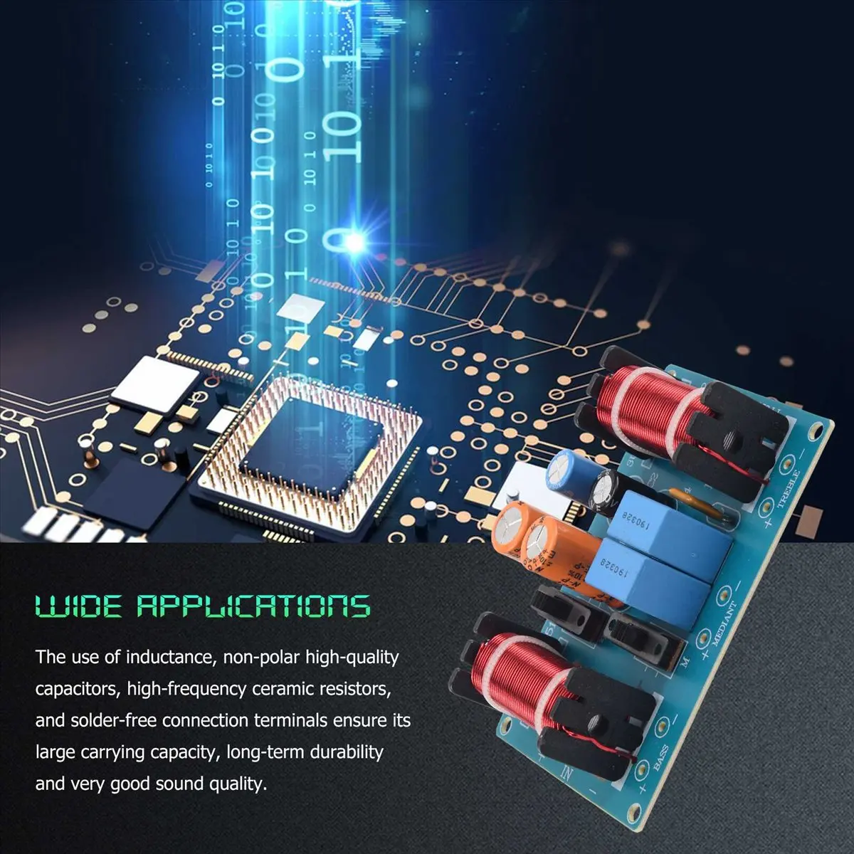 AA963^&*150W Speaker Crossover 3 Way High-Low 4-8 Ohm Frequency Divider for Speaker