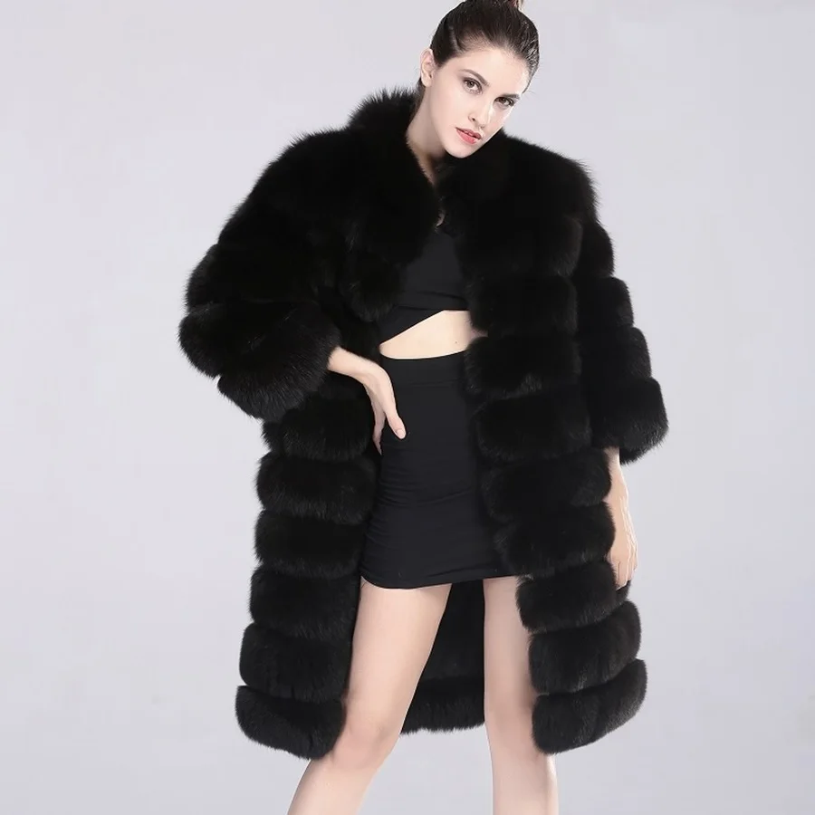 

2024 Fashion Natural Fox Fur Coat Women Winter Warm Luxury Fur Jacket Plus Size Outwear Female Vest Coats Warm Thick Overcoats