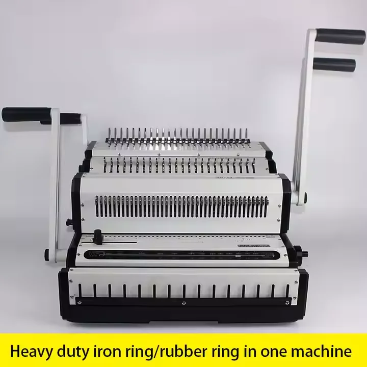 3-in-1 algemene punchdocumentbindmachine met rubberen ring ijzeren ringklem functionele bindmiddel