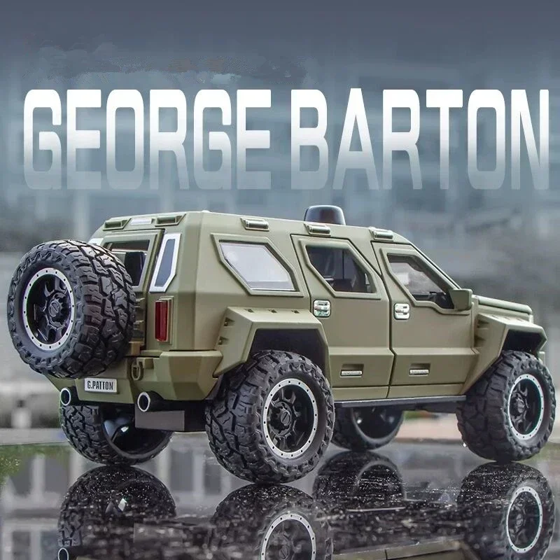 G. Patton GX modelo de carro blindado, modelo de carro de liga, simulação de dietas, veículos off-road, brinquedo metálico, carro à prova de balas