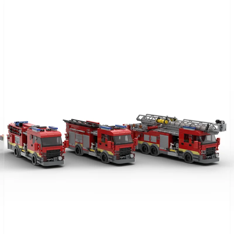 

1537pcs MOC Fire Truck Bundle Ladder 1 Engine 2 City Model Building Blocks Christmas Gifts Construction Toy DIY Idea Education