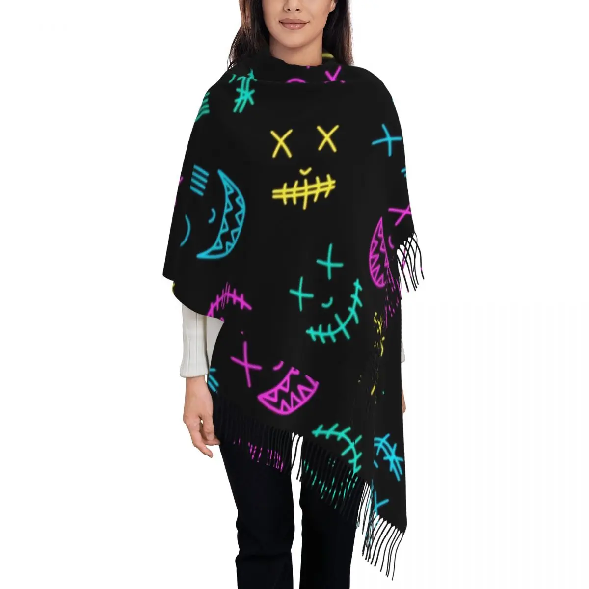 

Custom Marshmellos American Electronic Music Producer And DJ Scarf Wrap Women Long Winter Warm Tassel Shawl Unisex Scarves