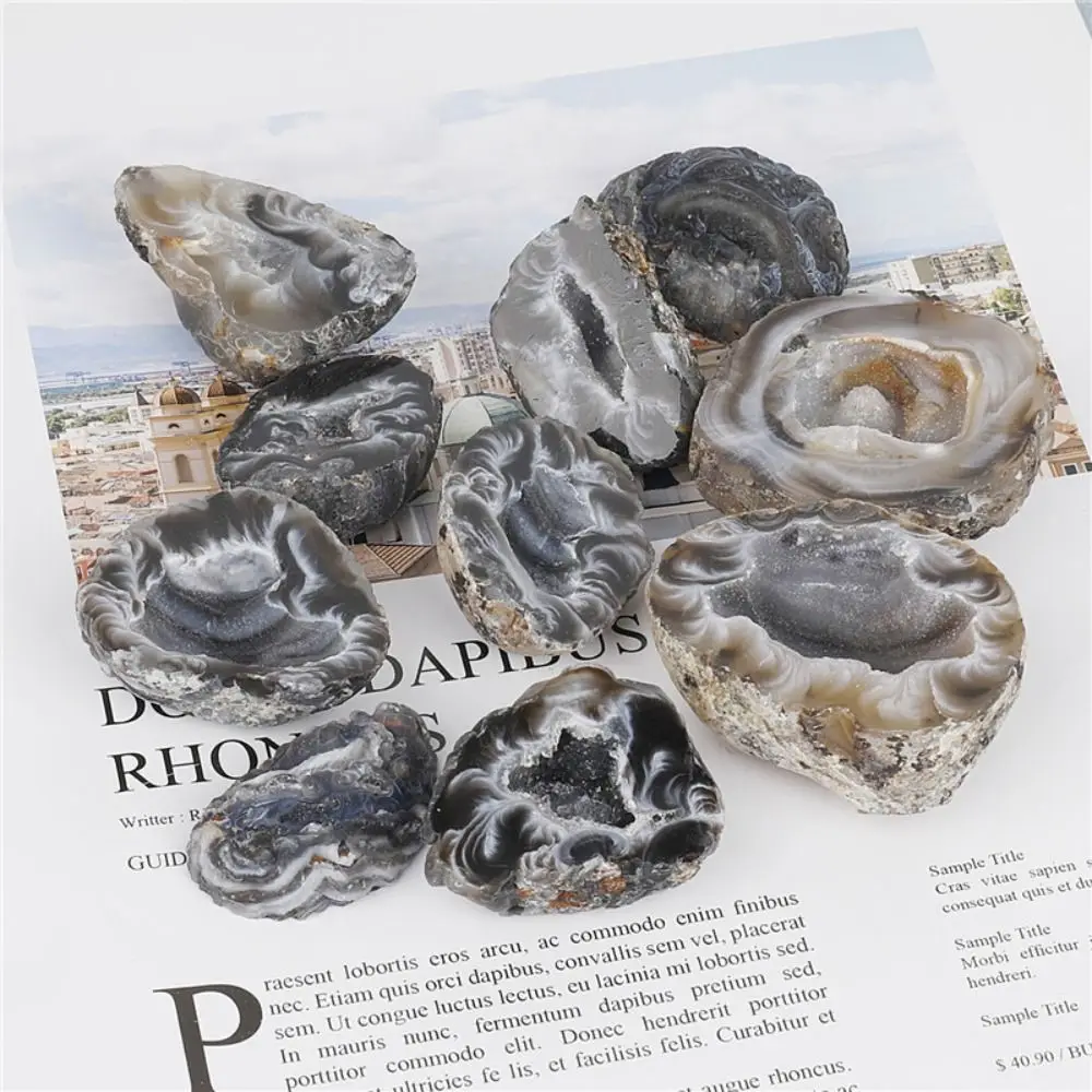 Fashion Stone Crafts Natural Agate Geodes DIY Carved Mini Cornucopia Mineral Ore Rough Natural Raw Stone Ornaments Office
